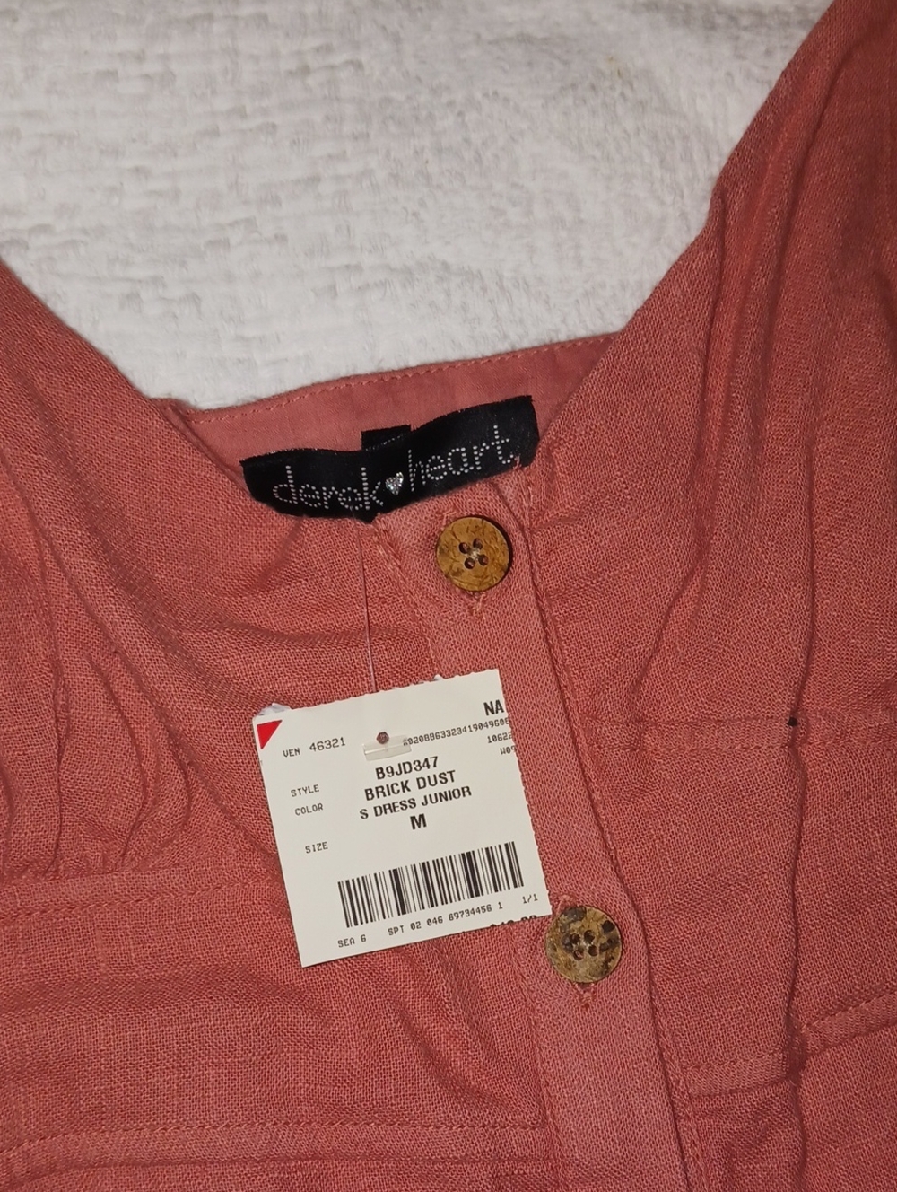 Derek Heart Brick Dust Button-Front Top